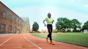 At 101, Ida Keeling works out an hour every day. In IF YOU'RE NOT IN THE OBIT, she and her daughter recall her transition at age 67 from a depressed mom mourning the murder of her sons to a healthy marathon runner. Photo courtesy HBO.